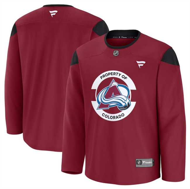 Mens Colorado Avalanche Burgundy 2024-25 Team Practice Stitched Jersey Dzhi